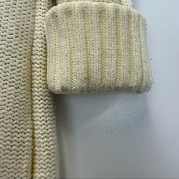 Vintage Co1umn Long Hooded Cable Knit Cream Cardigan Sweater - Picture 11 of 16